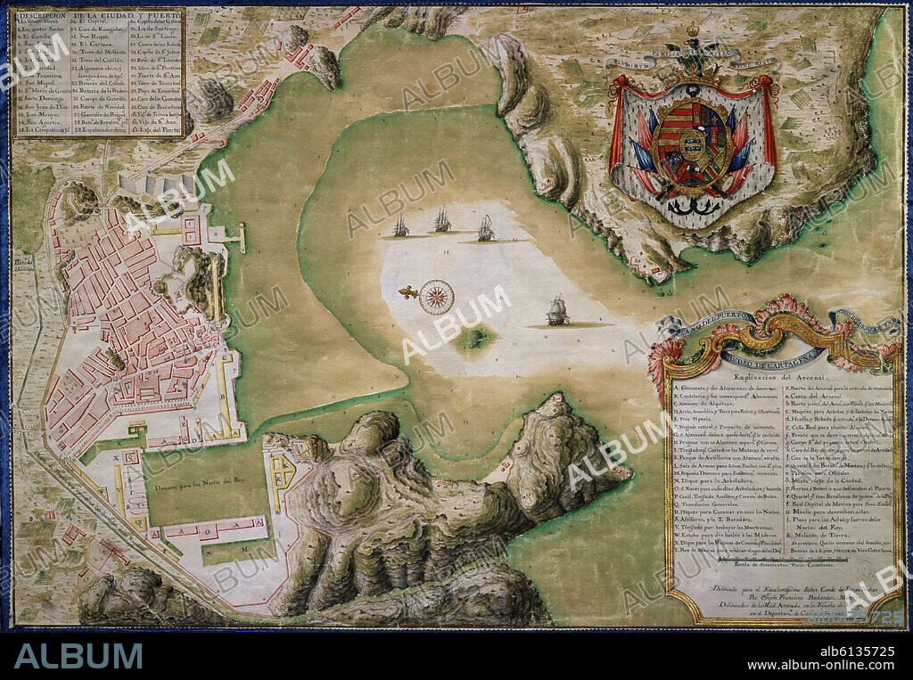 BADARACO FRANCISCO. PLANO DE LA CIUDAD DE CARTAGENA(ESPAÑA)1763.