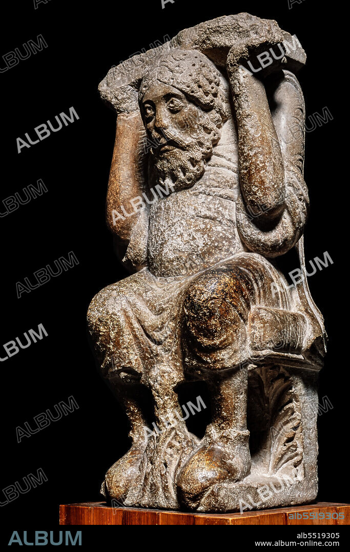 Sforza Castle, collections of Sculpture and Ancient Art: telamon (XII century) by Wiligelmo.