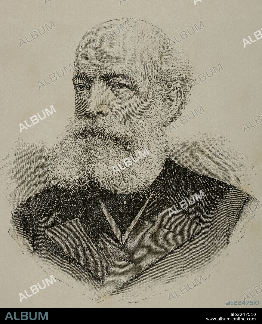 FRIEDRICH AUGUST KEKULE VON STRADONITZ (1829-1896). Químico orgánico alemán. Grabado del siglo XIX.
