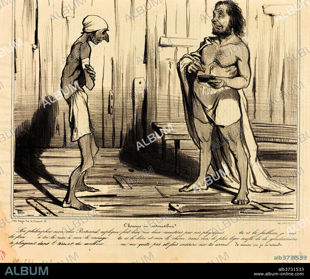 HONORé DAUMIER. L'homme in naturalibus. Dated: 1841. Medium: lithograph on newsprint.