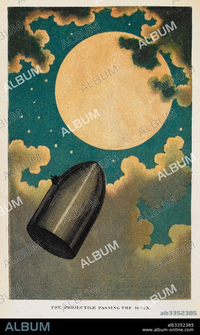 ÉMILE-ANTOINE BAYARD. Illustration to "From the Earth to the Moon" by Jules Verne.