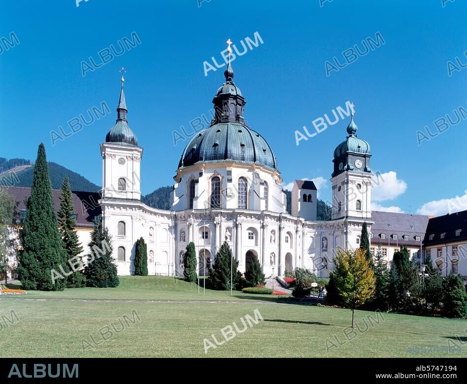 Kloster Ettal, Kirche / Westansicht Filmsize: 6 × 7 cm.