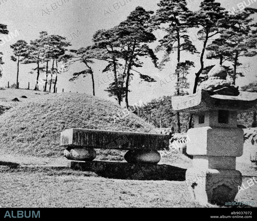 The Tomb of King Danjong (1441 - 1457) from the Joseon Dynasty (1392 - 1910 AD) located in Yeongwol county in Kangwon-do province. Danjong of Joseon was the sixth king of the Joseon Dynasty. He was forced to abdicate by his uncle, who became Sejo of Joseon, and exiled to Yeongwol County, where he was later put to death and his remains are buried.