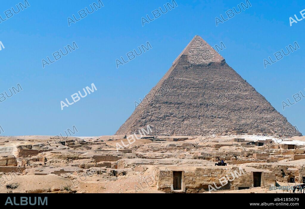 Pyramid of Khafre or of Chephren. is the second-tallest and second-largest of the Ancient Egyptian Pyramids of Giza and the tomb of the Fourth-Dynasty pharaoh Khafre (Chephren). who ruled from c.?2558 to 2532 BC.