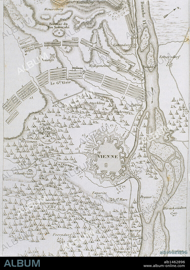 ASEDIO DE VIENA EN EL AÑO 1683, defendida por el conde Rüdiger von Starhemberg. Un ejercito europeo (polaco y germano) al mando de Juan Sobieski (rey de Polonia) y de Carlos V de Lorena, vence a los turcos en el Kahlenberg.