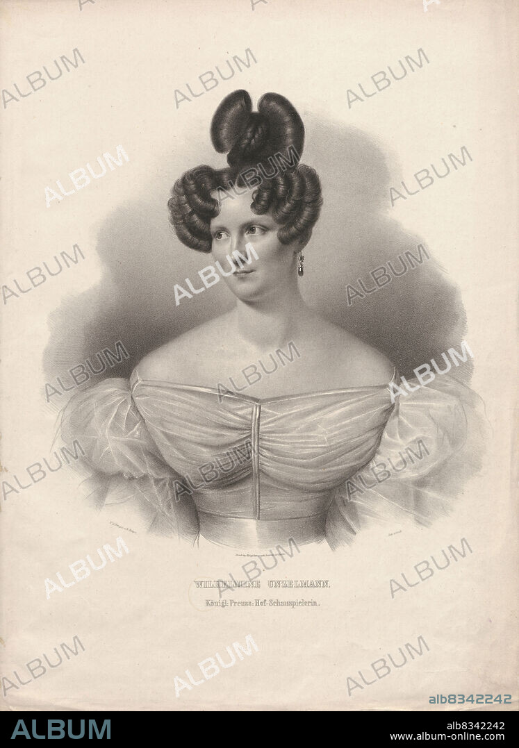 SCHOLL, JOHANN BAPTIST, THE ELDER. Portrait of the actress and singer Wilhelmine Unzelmann-Werner (1802-1871).