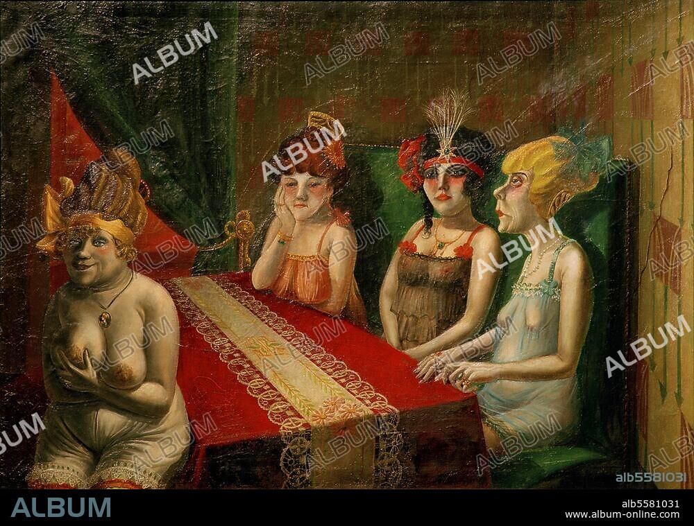 OTTO DIX. Dix, Otto, 1891-1969, German painter. "Der Salon I" (The salon I), 1921. Oil on canvas, 86 × 120.5 cm. Stuttgart, Kunstmuseum Stuttgart.