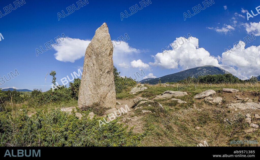Bassouse menhir, Eyne archaeological trail, Catalan Pyrenees, Capcir region, France.