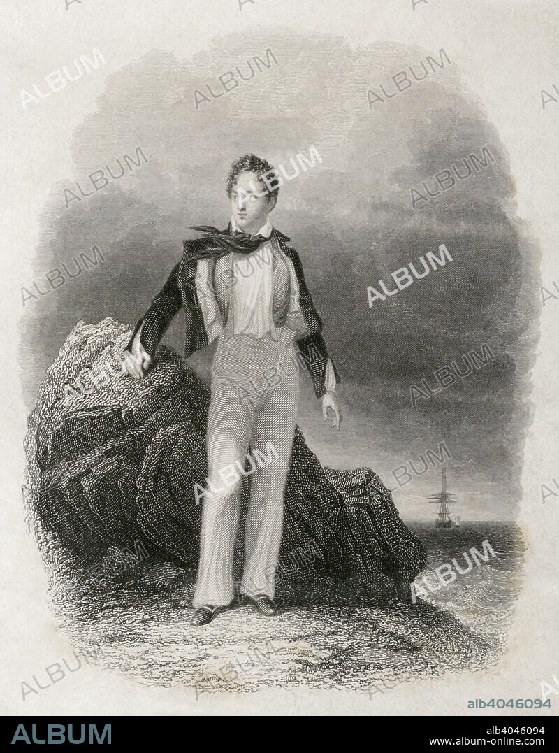 Lord Byron, English Romantic poet, 1809. George Gordon Byron, 6th Baron Byron (1788-1824) was a leading figure in the Romantic movement.