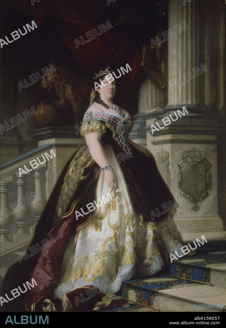 JOSÉ CASADO DEL ALISAL. ISABEL II EN 1865.