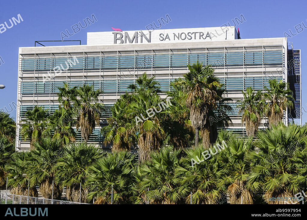 oficinas centrales del banco BMN Sa Nostra, poligono de Son Fuster, Palma,Mallorca, balearic islands, spain, europe.