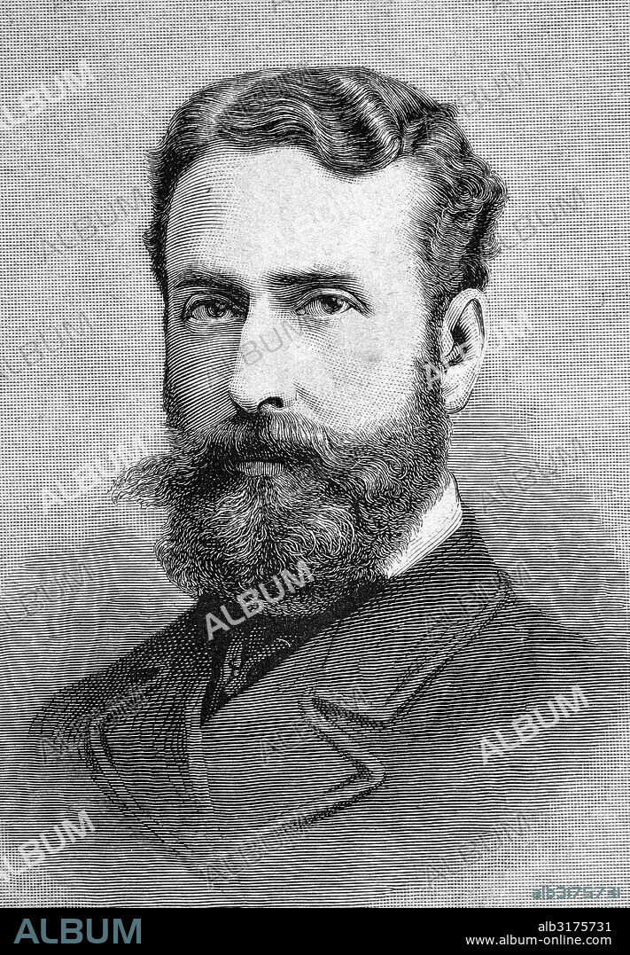 Louis mountbatten, 1st marquess of milford haven, born prince louis alexander of battenberg, 1854 - 1921, a british admiral of hessian origin, who served as first sea lord 1912-1914, historical engraving, about 1889.