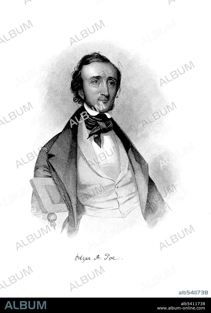 Edgar Allan Poe (1809 - 1849) was an American author, poet, editor, and literary critic. Best known for his tales of mystery and the macabre, Poe was one of the earliest American practitioners of the short story and is considered the inventor of the detective fiction genre.  Welch & Walter Engraving Company, 1844 (cropped and cleaned).
