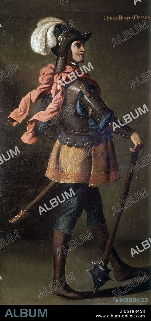 FRANCISCO DE ZURBARAN. RETRATO DE DON DIEGO BUSTOS DE LARA - SIGLO XVII - BARROCO ESPAÑOL - 111x210 - SERIE DE LA LEYENDA DE LOS INFANTES DE LARA.
