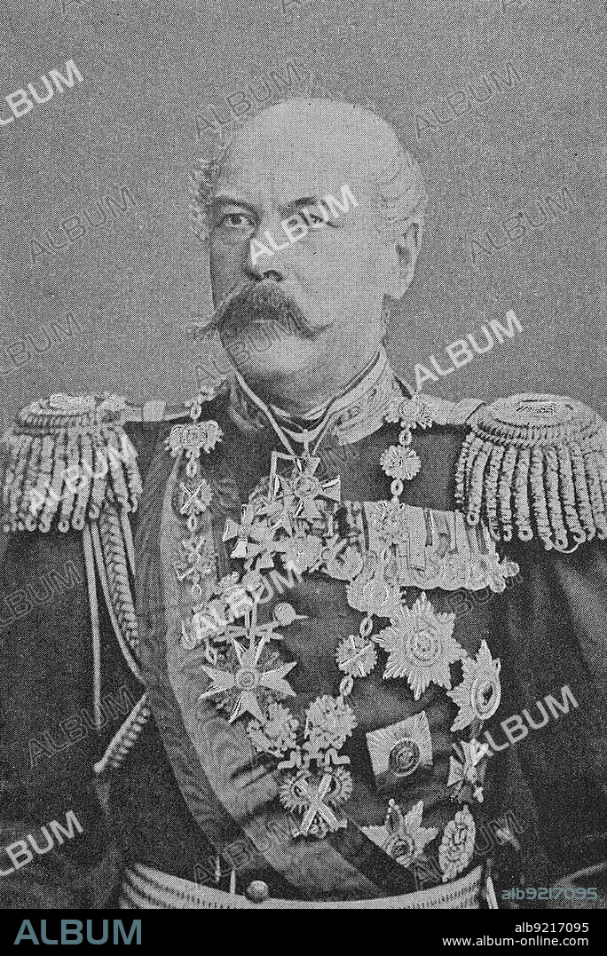 Count (Franz) Eduard Iwanowitsch von Totleben, Todleben, 20 May 1818 to 1 July 1884, a German-Baltic general in the Russian army, Historical, digitally restored reproduction of a 19th century original, exact original date unknown.