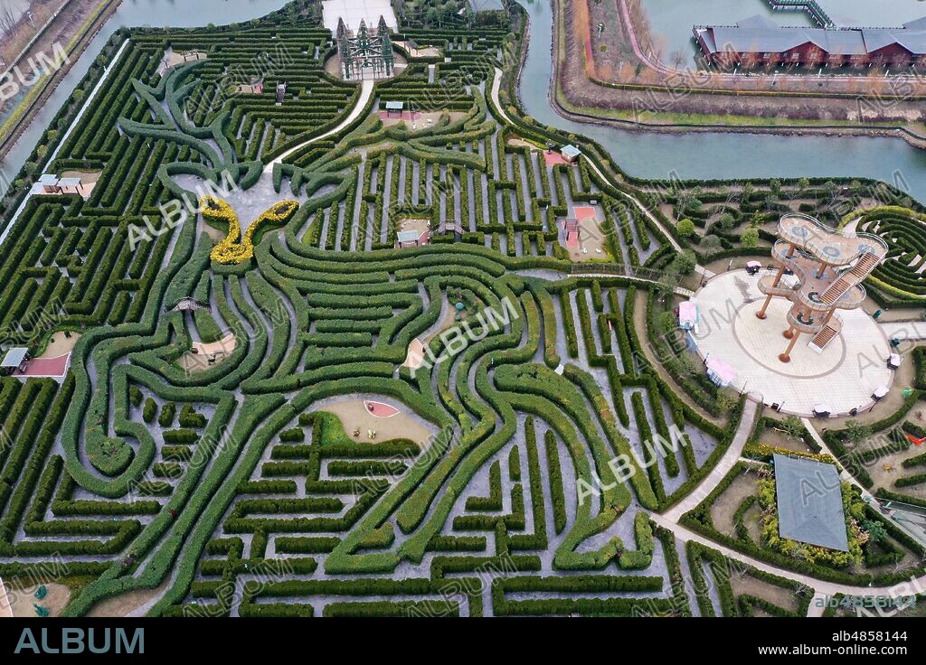 February 11, 2020, Jiangsu, Jiangsu, China: Jiangsu ,CHINA-Aerial photo taken on Jan. 23, 2020 shows Dafeng fantasy maze in Yancheng, Jiangsu province.Dream maze is located in sanyuan village, caoyan town, dafeng district, yancheng city, jiangsu province. The planned area of the scenic spot is over 3,700 mu. At present, it has been built and opened to the public over 1,300 mu.It won two guinness world records on June 30, 2018. (Credit Image: © SIPA Asia via ZUMA Wire).