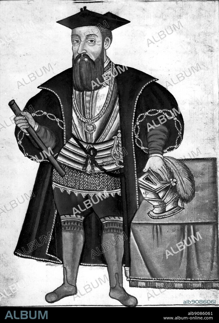 Vasco da Gama (1469-1524). Portuguese navigator who commanded an expedition in 1497 to discover the route to India around the Cape of Good Hope in modern South Africa. The Opening of the World by David Divine, page 165.