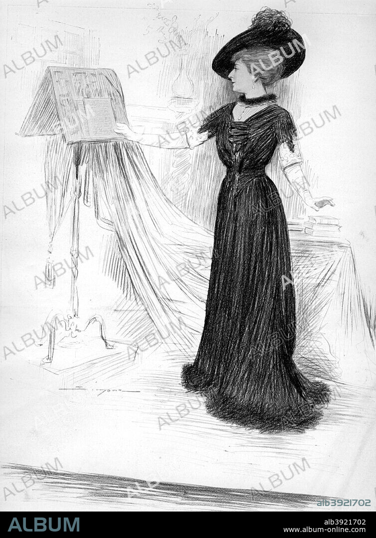 Cecile Sorel, French actress, 1909. A print from L'Illustration, 20 November 1909.