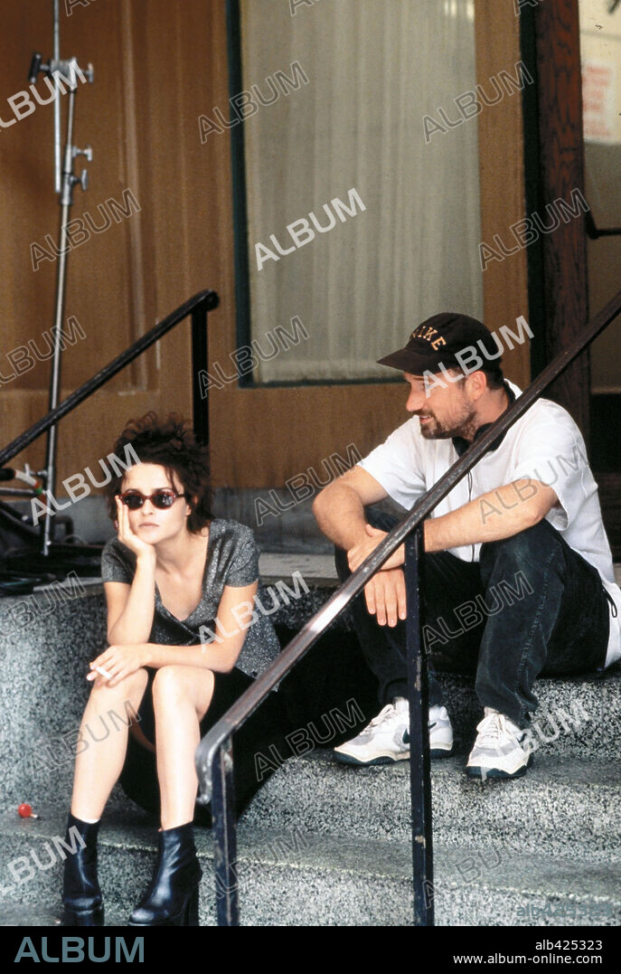 DAVID FINCHER and HELENA BONHAM CARTER in FIGHT CLUB, 1999, directed by DAVID FINCHER. Copyright 20TH CENTURY FOX.