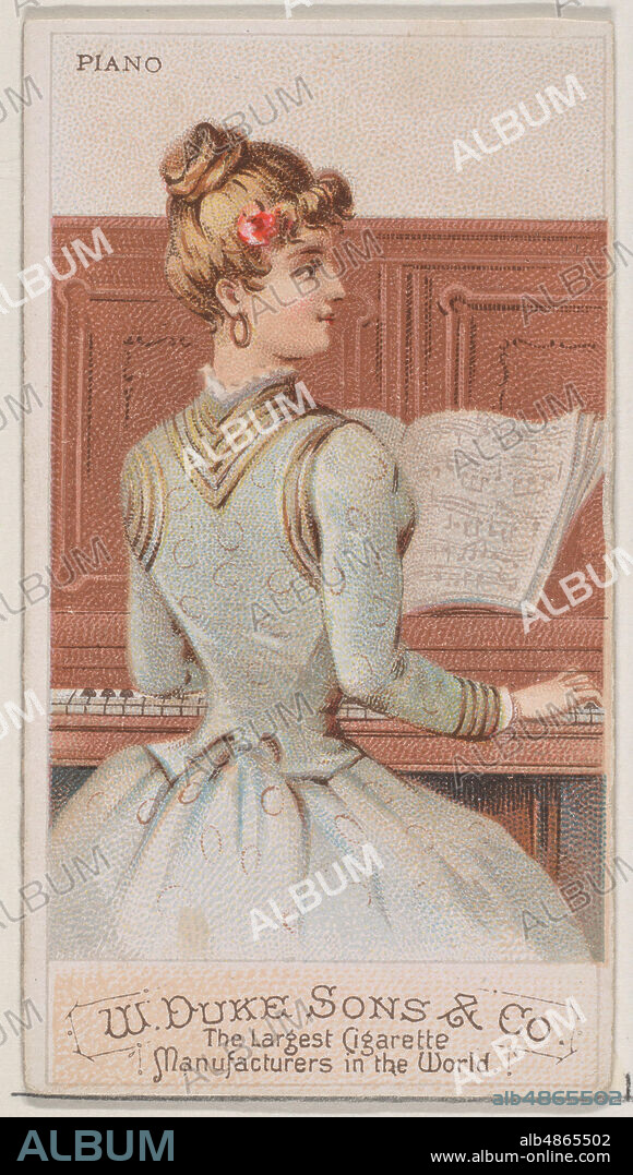SCHUMACHER & ETTLINGER. Piano, from the Musical Instruments series (N82) for Duke brand cigarettes, 1888.