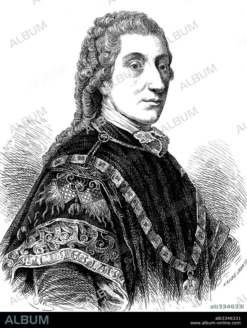 HANS PETER HANSEN. Portrait of Count Wenzel Anton Kaunitz-Rietberg (1711-1794).