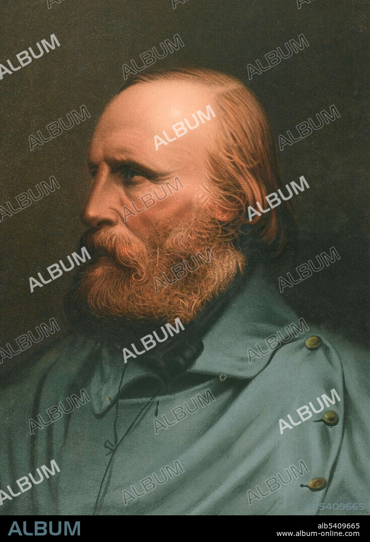 Giuseppe Garibaldi, chromolithograph by Vincent Brooks, c. 1880. Garibaldi (1807-1882) was an Italian general and politician who is considered, along with Camillo Cavour, Victor Emmanuel II and Giuseppe Mazzini, as one of Italy's "fathers of the fatherland." He was a central figure in the Italian Risorgimento, since he personally commanded and fought in many military campaigns that led eventually to the formation of a unified Italy. He was appointed general by the provisional government of Milan in 1848, General of the Roman Republic in 1849 by the Minister of War, and led the Expedition of the Thousand on behalf and with the consent of Victor Emmanuel II.