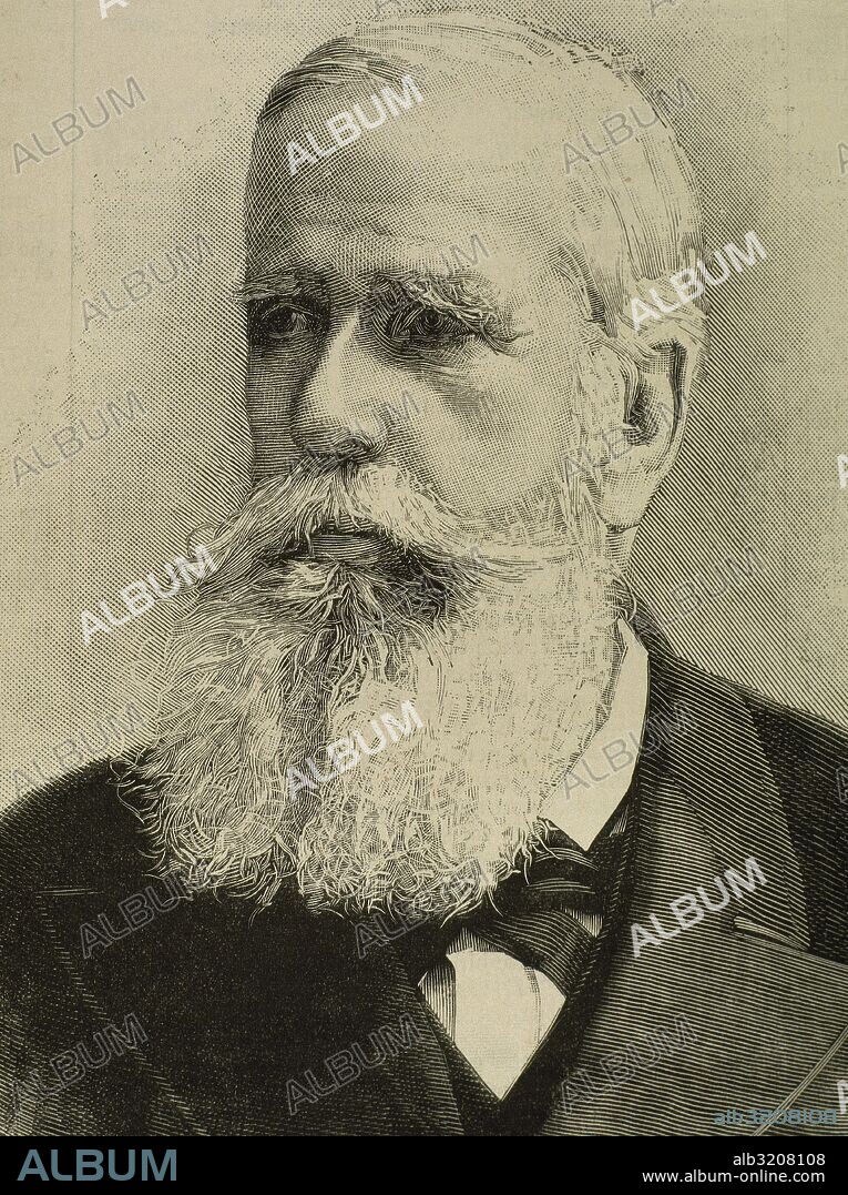 PEDRO II de Alcántara (Río de Janeiro, 1825-París, 1891). Emperador del Brasil (1831-1889). Hijo de Pedro I. Fue expulsado de Brasil en 1889 al proclamarse la República (14 noviembre de 1889). Grabado del siglo XIX.