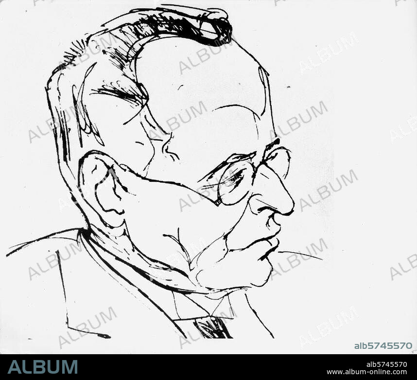 Kraus, Karl Schriftsteller und Publizist. 28.4.1874 (Gitschin / Böhmen) - 12.6.1936 (Wien). - Porträt - Zeichnung von Rudolf Schlichter (1890-1955).