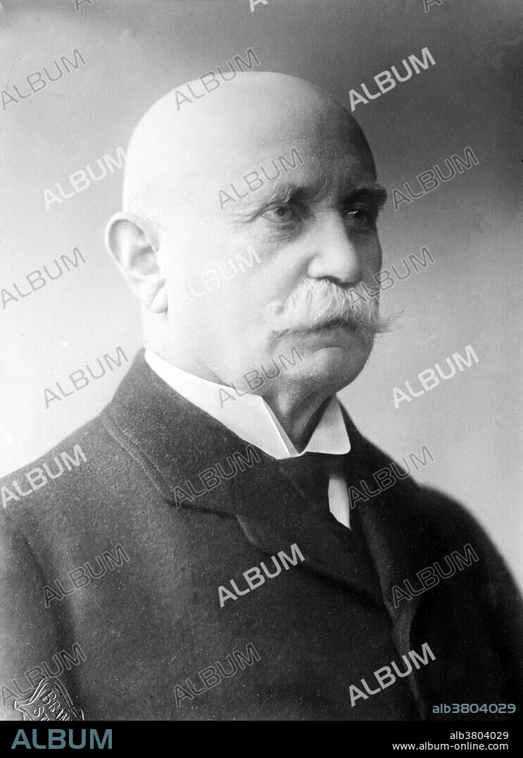 Ferdinand Adolf Heinrich August Graf von Zeppelin (July 8, 1838 - March 8, 1917) was a German general and later aircraft manufacturer. He saw active service in the Austrian war of 1866 and in the Franco-Prussian War of 1870. From the 1880s onward, he was preoccupied with the idea of guidable balloons. After his resignation from the army in 1891, he devoted his full attention to airships. His idea was for a rigid alumiium framework covered in a fabric envelope; separate multiple internal gas cells, each free to expand and contract thus obviating the need for ballonets; modular frame allowing addition of sections and gas cells; controls, engines and gondola rigidly attached. In 1906, he made two successful flights at a speed of 30 mph and in 1907 attained a speed of 36 mph. Within a few short years the zeppelin revolution began creating the age of air transportation. He died in 1917 at the age of 78. Photographed by Bain News Service, undated.
