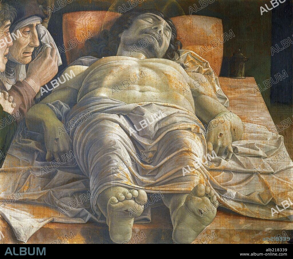Andrea Mantegna / 'Lamentation of Christ', c. 1480, Tempera on canvas, 68 x 81 cm.