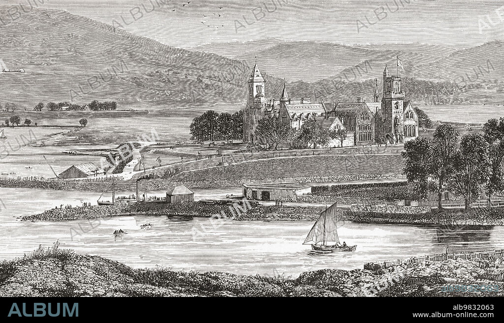 Dalmeny House, Dalmeny, Edinburgh, Scotland, seen here in the 19th century. Dalmeny House is the home of the Earl and Countess of Rosebery. From Picturesque Scotland Its Romantic Scenes and Historical Associations, published c.1890.