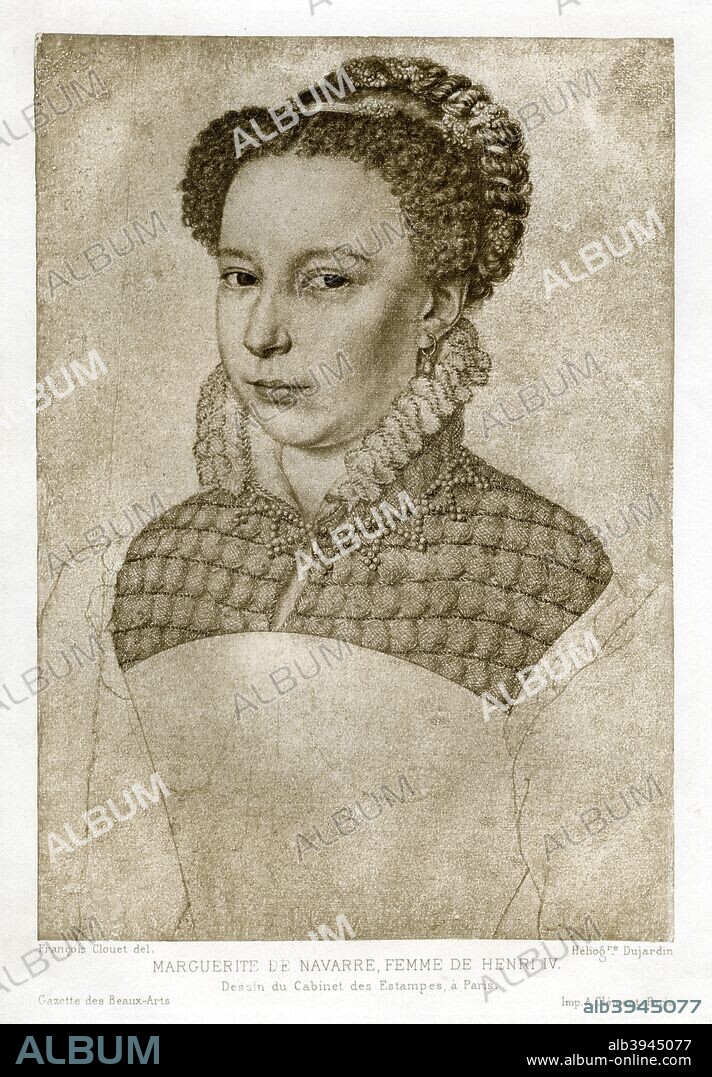 Marguerite de Navarre, queen consort of King Henry II of Navarre, (19th century). Margaret of Navarre (1492-1549), also known as Marguerite of Angouleme, was the wife of King Henry II of Navarre and an outstanding figure of the French Renaissance.