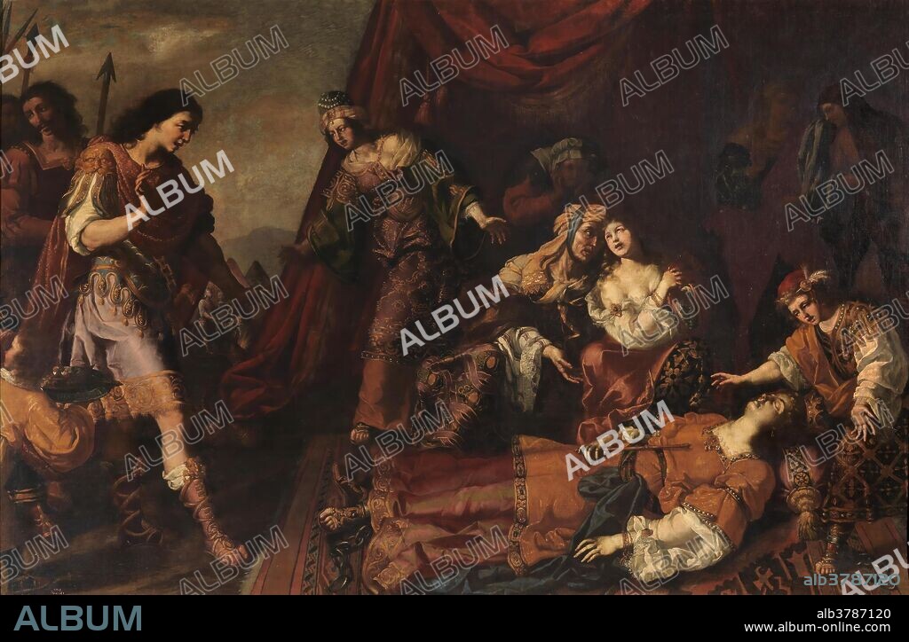Paolo Domenico Finoglia / 'Masinisa llorando la muerte de Sofonisba (?)'. Siglo XVII. Óleo sobre lienzo, 235 x 356 cm.