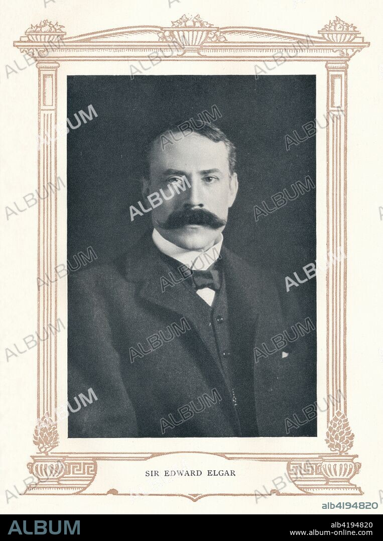 'Sir Edward Elgar', 1895. From "The Musical Educator Vol. 4" edited by John Greig, M.A., Mus. Doc. [Caxton Publishing Company, Limited, London, 1895].