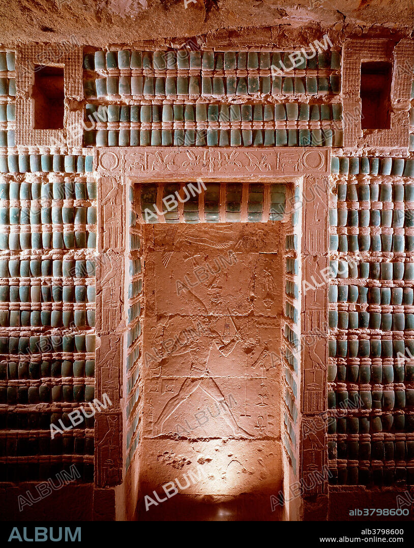 Inside the chambers of King Djoser's pyramid in Saqqara. He reigned in Ancient Egypt from c. 2635 to 2610 BCE. His architect Imhotep designed the first (step) pyramid in Egypt.