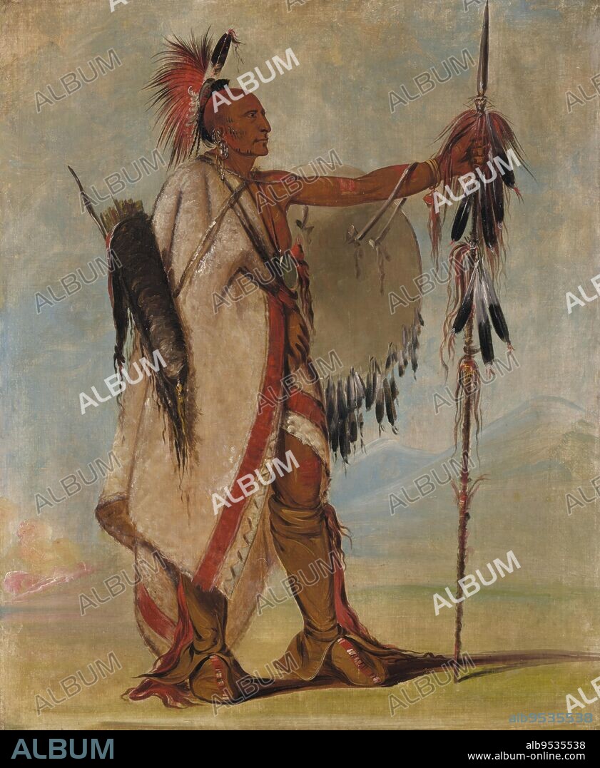 GEORGE CATLIN. Tál-lee, a Warrior of Distinction. oil on canvas. Date: 1834.