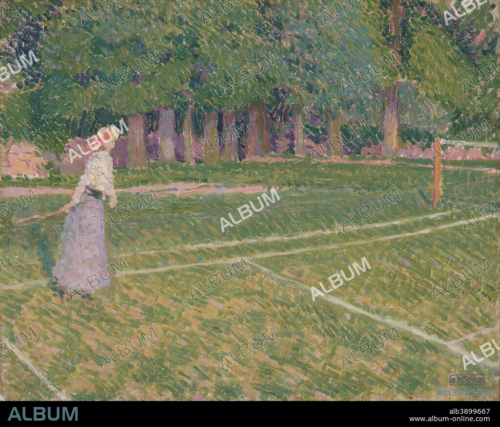 SPENCER GORE. Tennis at Hertingfordbury. Date/Period: 1910. Painting. Oil on canvas. Height: 405 mm (15.94 in); Width: 508 mm (20 in).