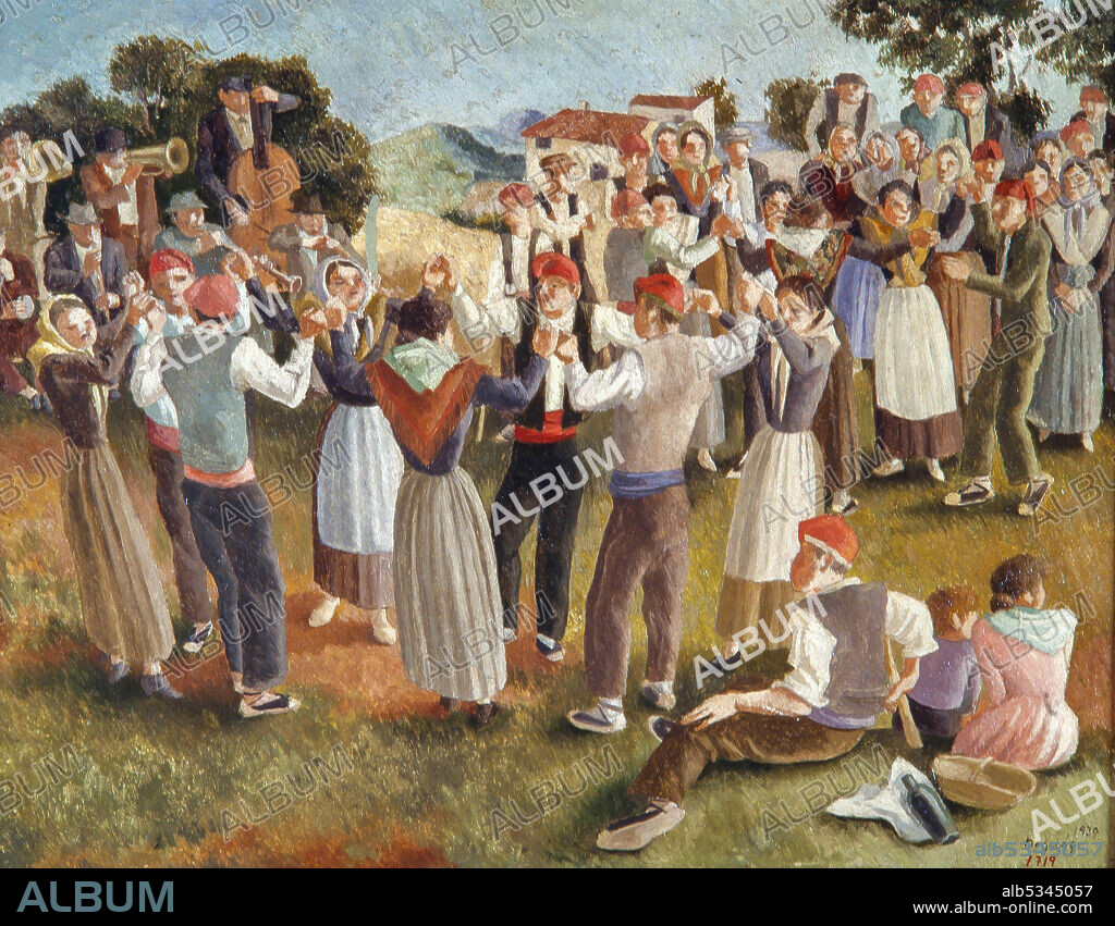 XAVIER NOGUES. Xavier Nogués / 'La sardana II', 1939, óleo sobre cartón. Biblioteca Museu Víctor Balaguer.