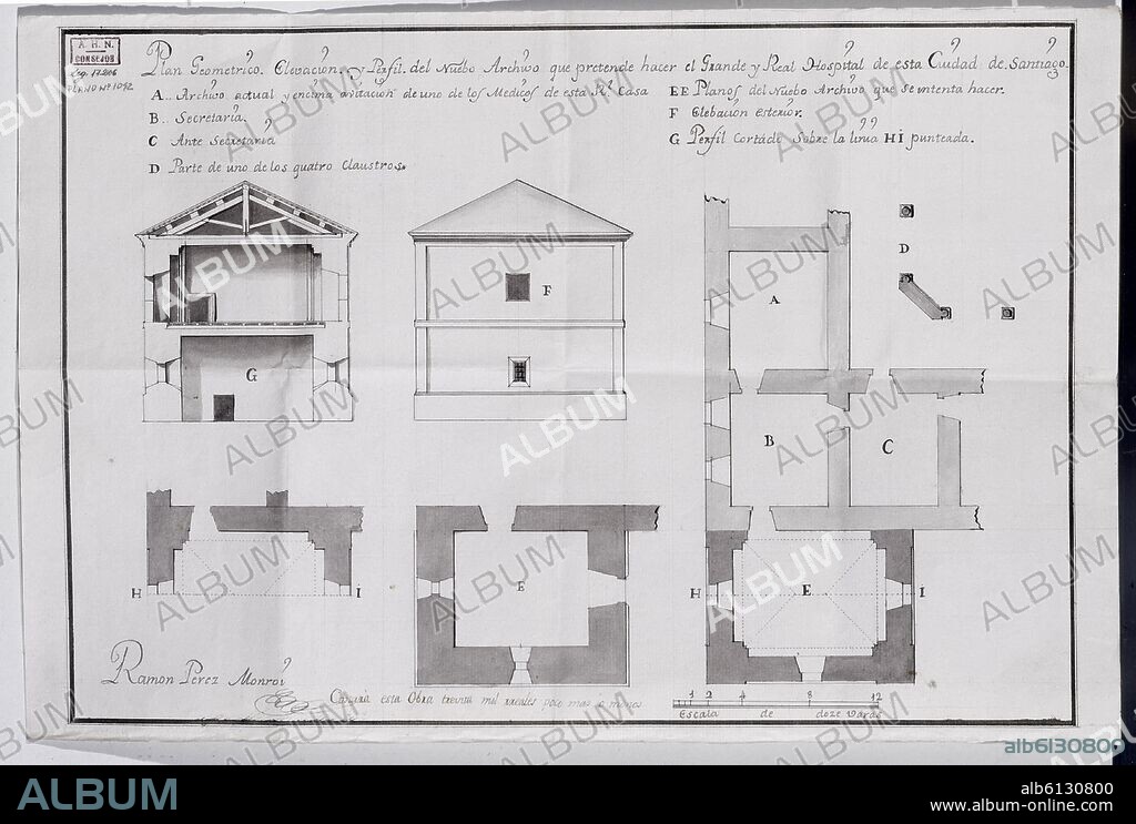 PEREZ MONROY RAMON. PROYECTO PARA EL ARCHIVO-LEGAJO 17206-Nº PLANO 1092.