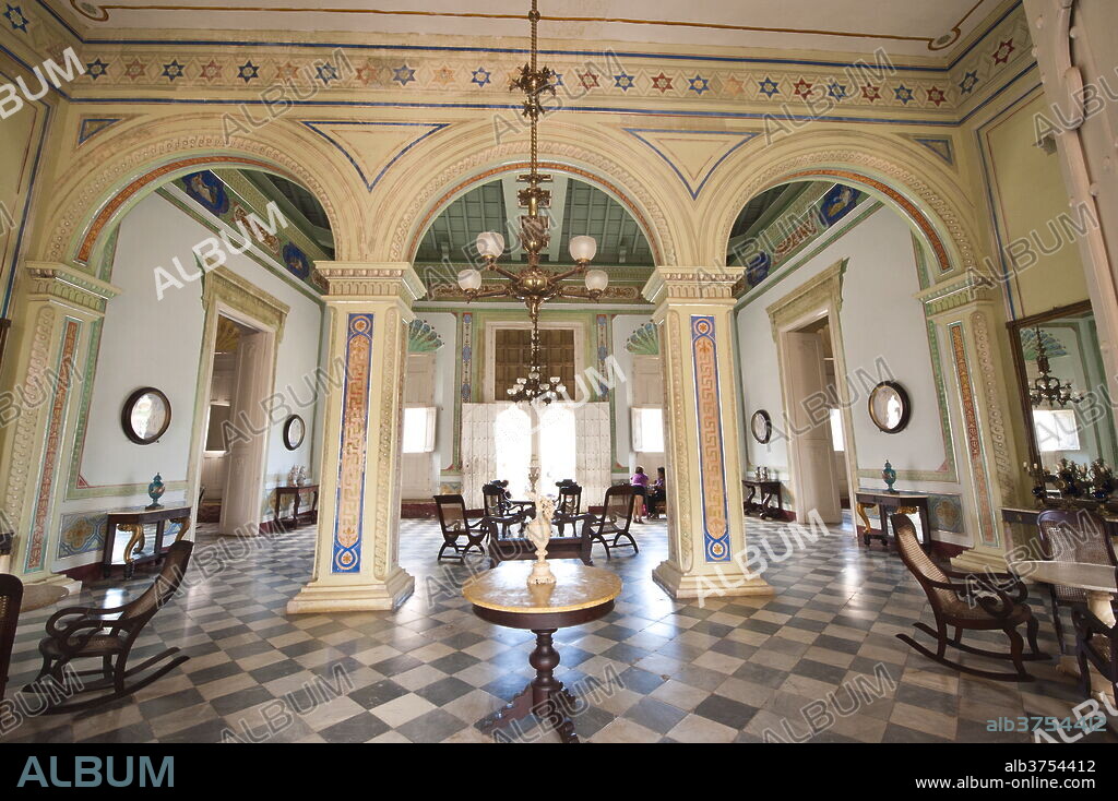 Interior of the Palacio Cantero, houses the Municipal History Museum, Trinidad, UNESCO World Heritage Site, Cuba, West Indies, Caribbean, Central America.