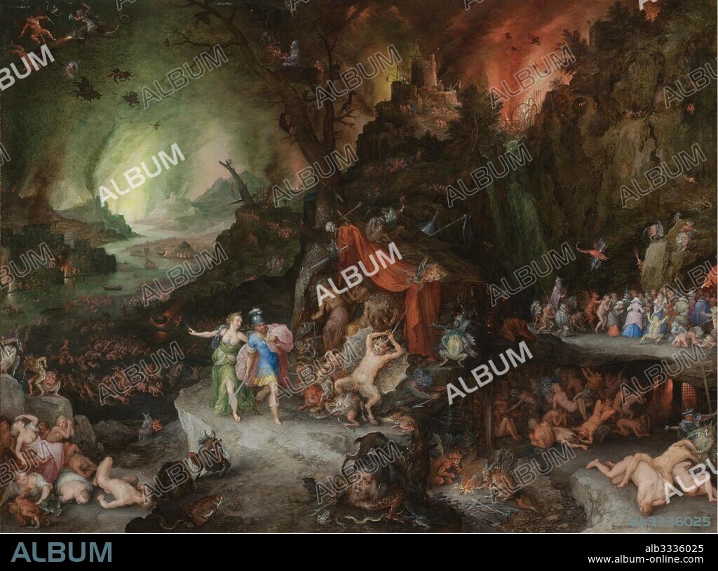JAN BRUEGHEL DER ÄLTERE. Aeneas and the Sibyl in the Underworld.