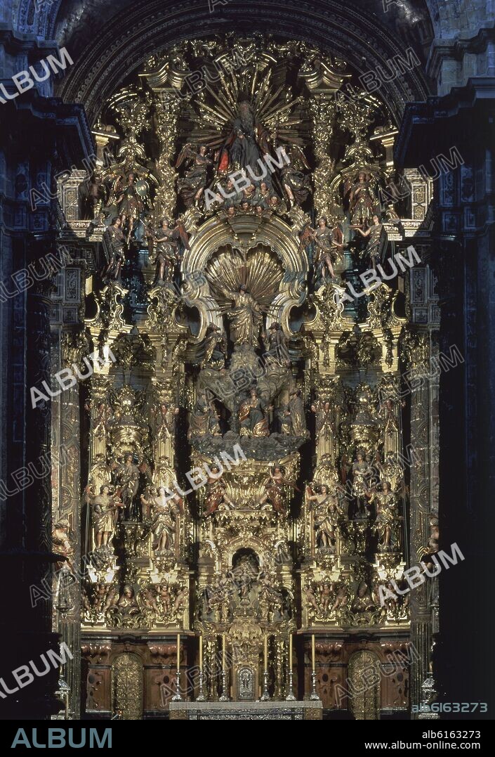 CAYETANO DE ACOSTA. RETABLO MAYOR DEL SALVADOR -CONJUNTO- SIGLO XVII.