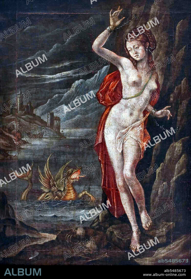 Andromeda was the daughter of an Ethiopian king in Greek mythology who, as divine punishment for her mother's bragging, the Boast of Cassiopeia, was chained to a rock as a sacrifice to a sea monster aroused by the queen's hubris. She was saved from death by Perseus, her future husband. Her name is the Latinized form of the Greek 'ruler of men'. The subject has been popular in art since classical times; it is one of several Greek myths of a Greek hero's rescue of the intended victim of an archaic sacred marriage, giving rise to the 'princess and dragon' motif. From the Renaissance, interest revived in the original story, typically as derived from Ovid's account.