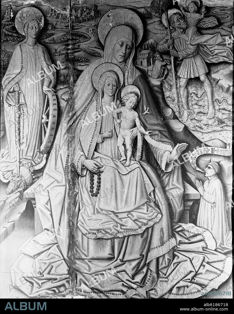 SANSON FLORENTINO (1416-1490). SANTA ANA - GRISALLA DEL SIGLO XV - FOTOGRAFIA EN BLANCO Y NEGRO - AÑOS 60.