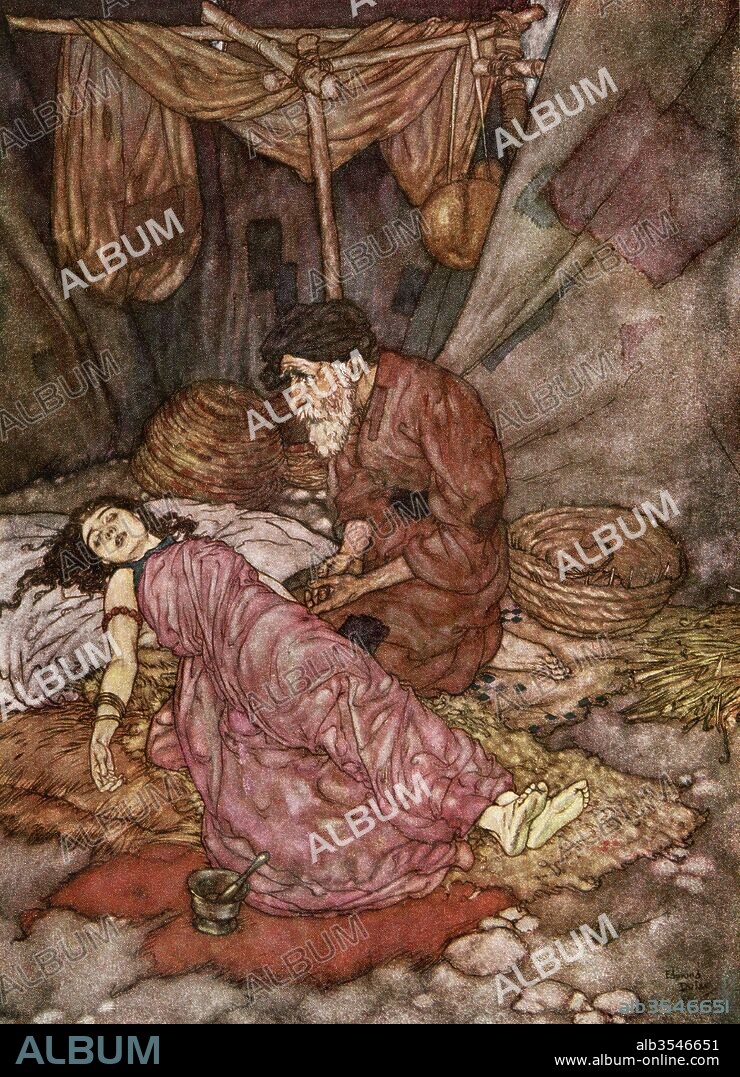 And that inverted Bowl we call The Sky, Whereunder crawling coop'd we live and die, Lift not your hands to It for help - for It As impotently rolls as you or I. Illustration by Edmund Dulac from the Rubaiyat of Omar Khayyam, published 1909.