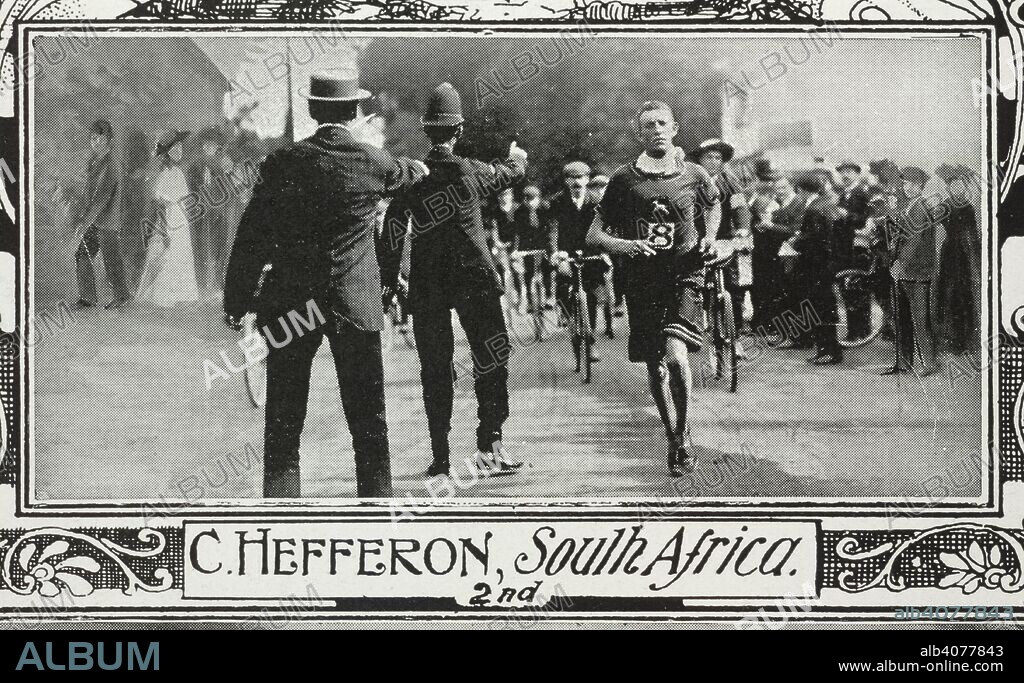Charles Archer Hefferon (1878 â€“ 1931). South African athlete who competed for South Africa in the 1908 Olympics Marathon where he won the Silver medal.  . Illustrated London News Supplement. 01-Aug-08. Source: Illustrated London News Supplement,. Language: English.