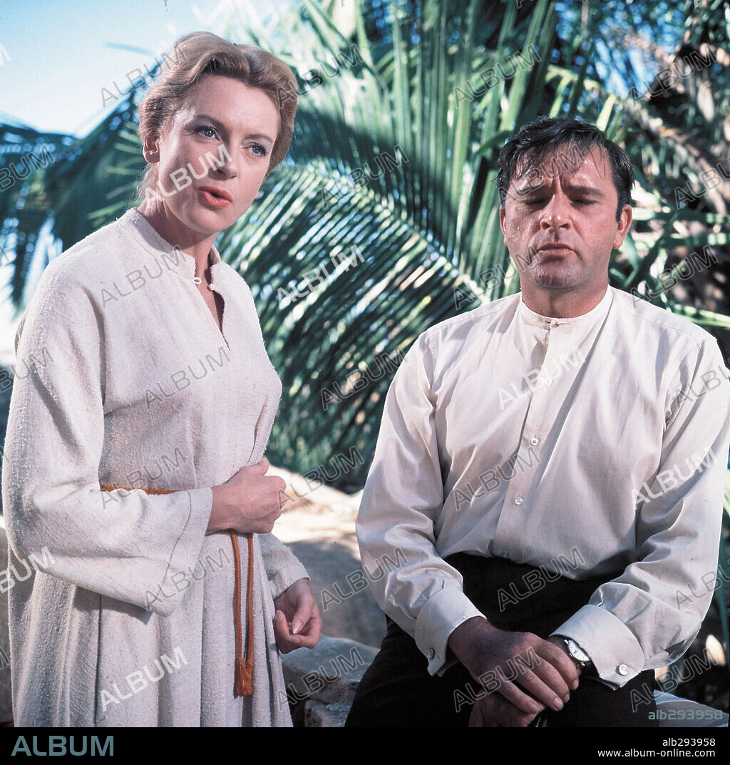 DEBORAH KERR and RICHARD BURTON in THE NIGHT OF THE IGUANA, 1964, directed by JOHN HUSTON. Copyright M.G.M.