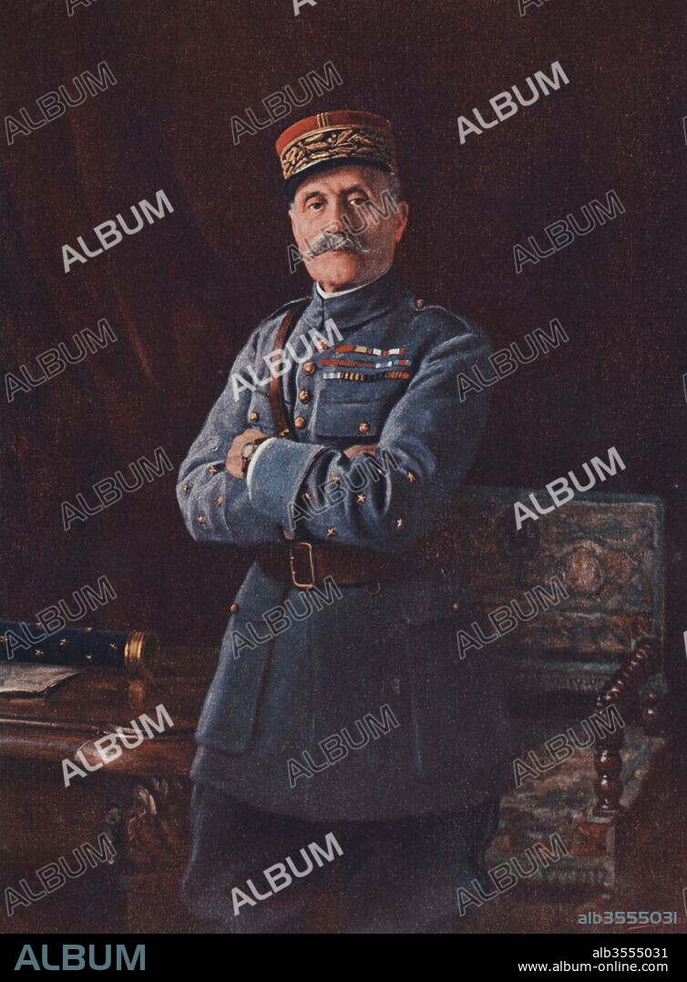 Primera guerra mundial (1914-1918). Foch, Ferdinand (1851-1929), militar francés, comandante en jefe de los ejércitos aliados. Grabado de 1916.
