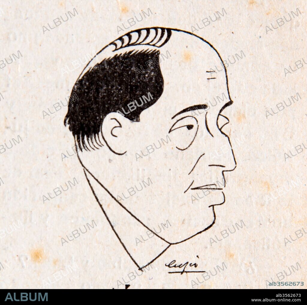 CUYÀS DURAN, MANUEL (MATARÓ, 1922-2005). Manuel Cuyàs / Caricatura de Ramon Aramon i Serra, Siglo XX.
