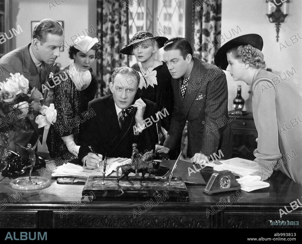 BETTY FURNESS, CONRAD NAGEL, ERIN O'BRIEN-MOORE, HENRY WADSWORTH, MELVYN DOUGLAS and VIRGINIA BRUCE in DANGEROUS CORNER, 1934, directed by PHIL ROSEN. Copyright RKO RADIO PICTURES.